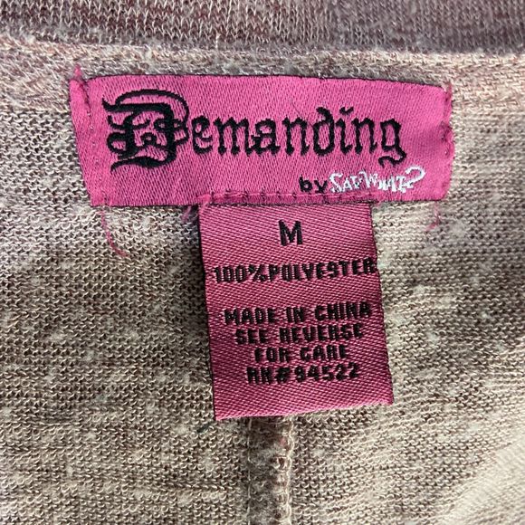 Womens Sweater M Mauve Zipper‎ V Neck Stretch Top Knit Dolman Demanding - Picture 3 of 4